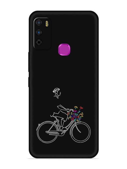 Minimalist Cycle Art Embossed Soft Silicone Case for Infinix Smart 4 Zapvi