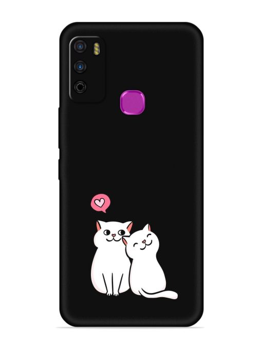 Cute Loving Cats Embossed Soft Silicone Case for Infinix Smart 4 Zapvi