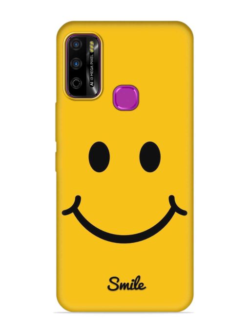 Yellow Smiley Embossed Soft Silicone Case for Infinix Smart 4 Plus Zapvi