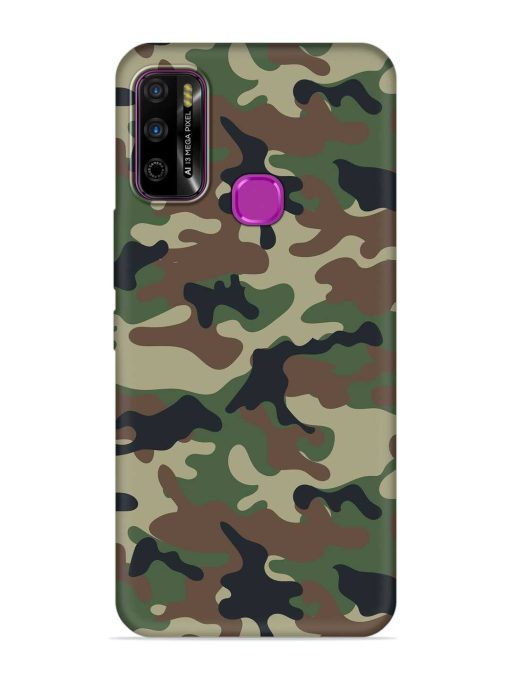 Army Military Camouflage Dark Green Embossed Soft Silicone Case for Infinix Smart 4 Plus Zapvi