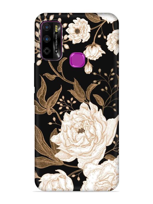 Peonies Roses Floral Embossed Soft Silicone Case for Infinix Smart 4 Plus Zapvi