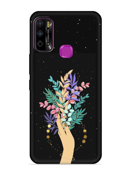 Flower On Hand Embossed Soft Silicone Case for Infinix Smart 4 Plus Zapvi