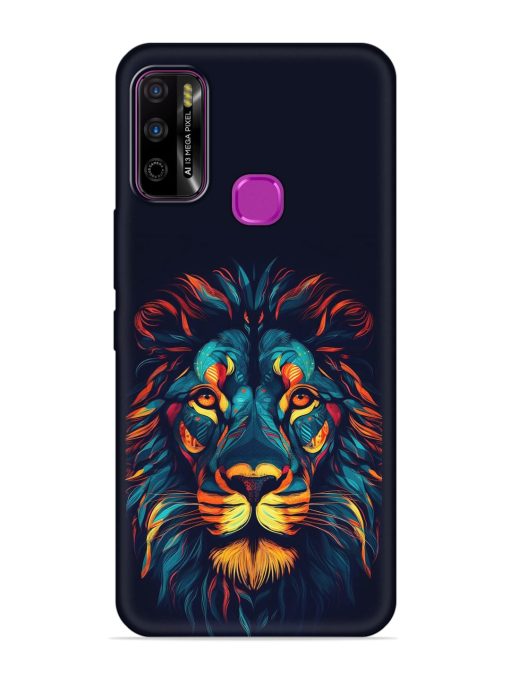 Colorful Lion Embossed Soft Silicone Case for Infinix Smart 4 Plus