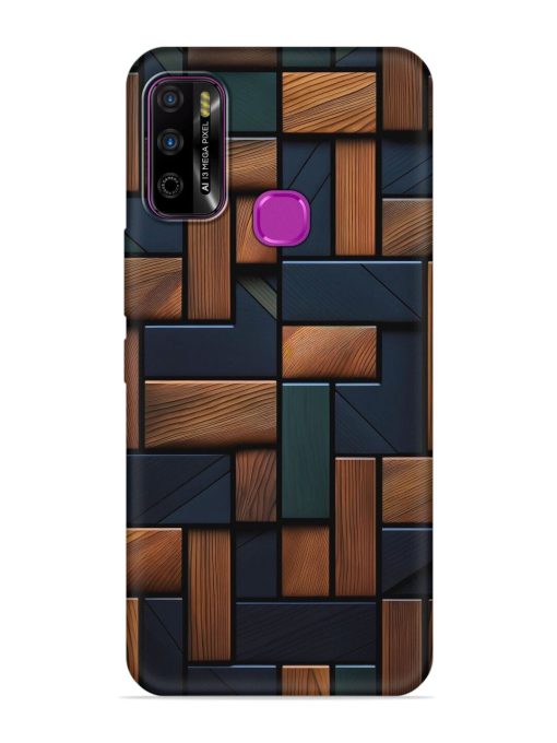 Wooden Background Cubes Embossed Soft Silicone Case for Infinix Smart 4 Plus