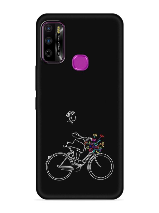 Minimalist Cycle Art Embossed Soft Silicone Case for Infinix Smart 4 Plus