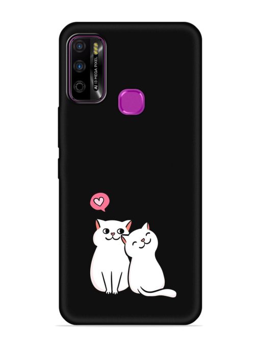 Cute Loving Cats Embossed Soft Silicone Case for Infinix Smart 4 Plus