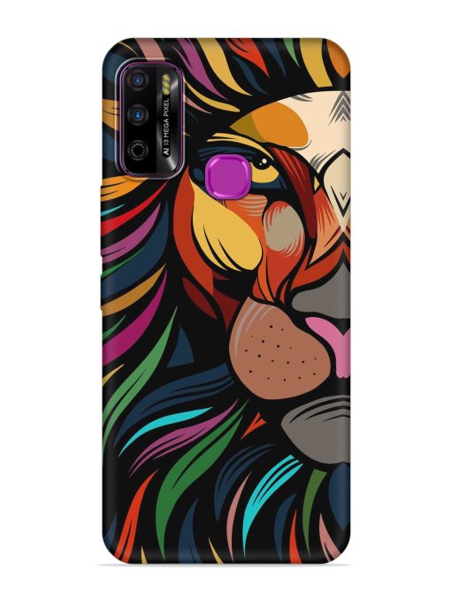 Trippy Lion Art Embossed Soft Silicone Case for Infinix Smart 4 Plus Zapvi