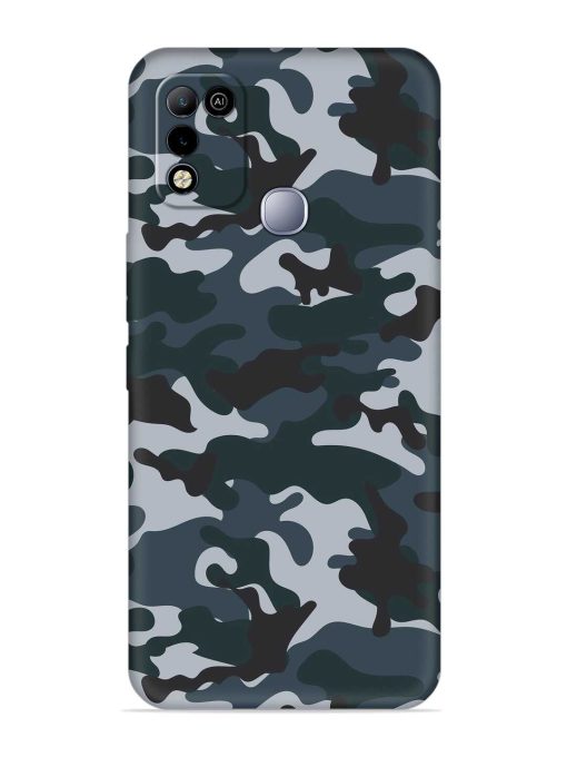 Dark Blue Army Military Art Embossed Soft Silicone Case for Infinix Smart 5 Zapvi