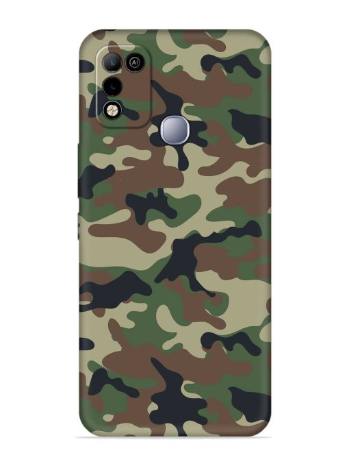 Army Military Camouflage Dark Green Embossed Soft Silicone Case for Infinix Smart 5 Zapvi