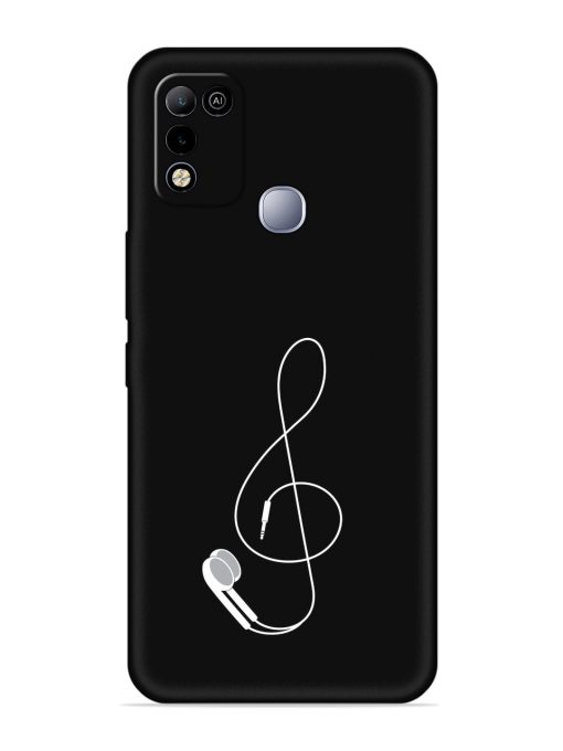 Music Earphone Vector Embossed Soft Silicone Case for Infinix Smart 5 Zapvi