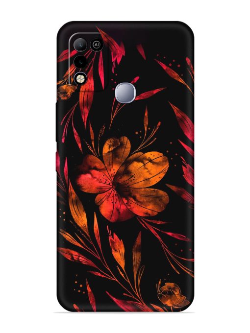 Red Flower Painting Embossed Soft Silicone Case for Infinix Smart 5 Zapvi