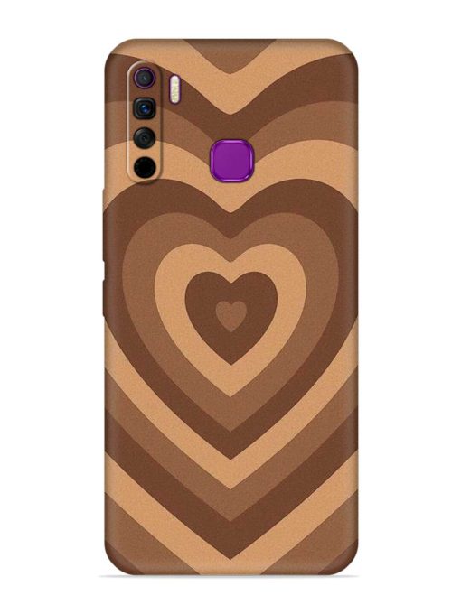 Brown Heart Embossed Soft Silicone Case for Infinix Smart 5 Lite Zapvi