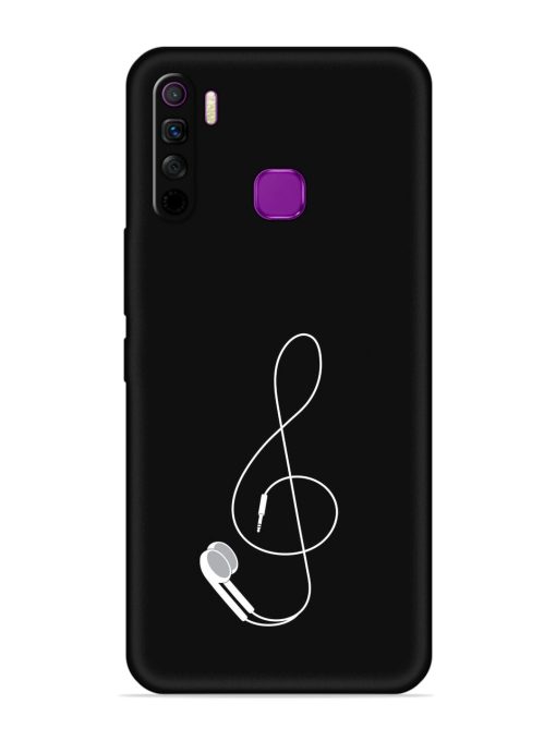 Music Earphone Vector Embossed Soft Silicone Case for Infinix Smart 5 Lite Zapvi