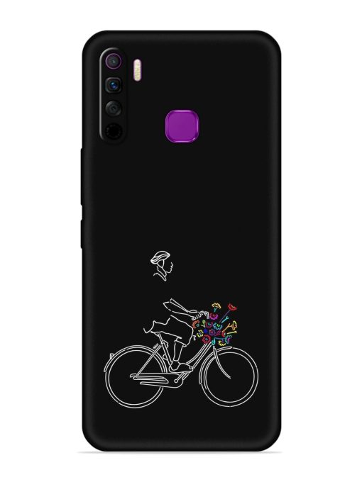 Minimalist Cycle Art Embossed Soft Silicone Case for Infinix Smart 5 Lite Zapvi