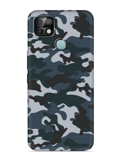 Dark Blue Army Military Art Embossed Soft Silicone Case for Infinix Smart 5 Pro Zapvi