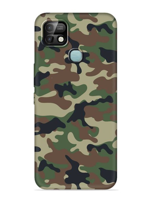 Army Military Camouflage Dark Green Embossed Soft Silicone Case for Infinix Smart 5 Pro Zapvi