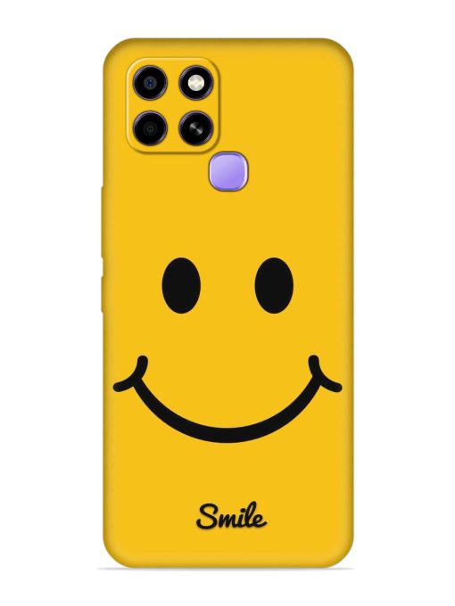 Yellow Smiley Embossed Soft Silicone Case for Infinix Smart 6 Zapvi