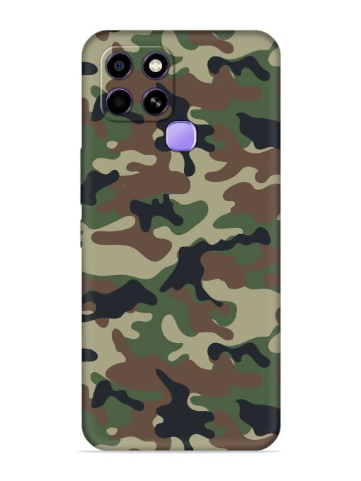 Army Military Camouflage Dark Green Embossed Soft Silicone Case for Infinix Smart 6 Zapvi