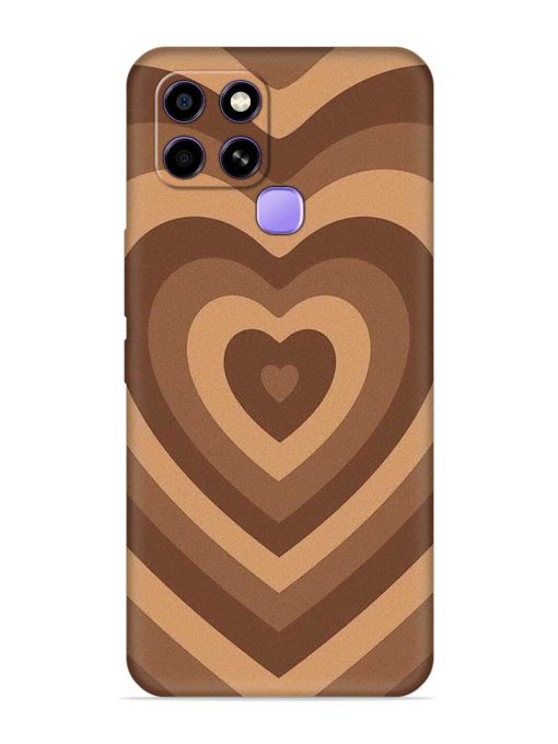 Brown Heart Embossed Soft Silicone Case for Infinix Smart 6 Zapvi