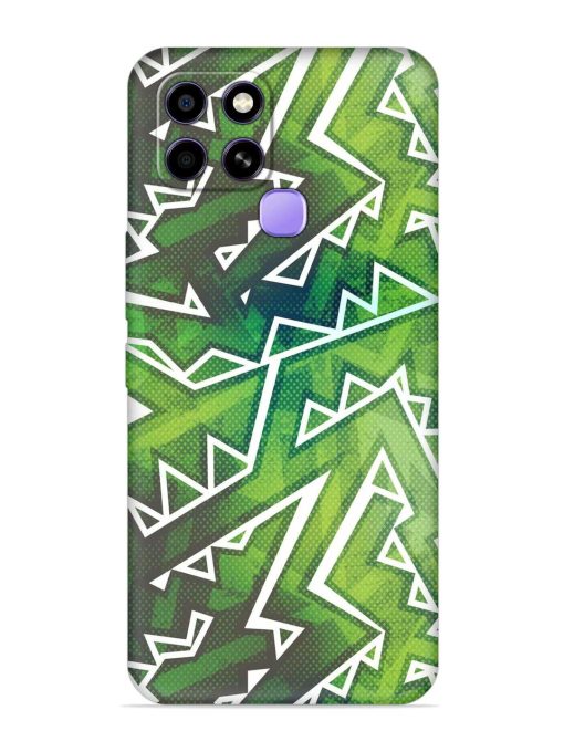 Green Graffiti Seamless Embossed Soft Silicone Case for Infinix Smart 6 Zapvi