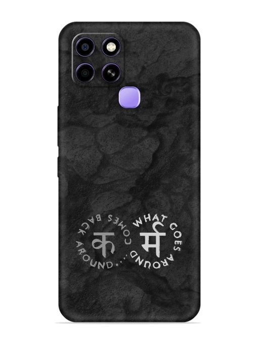 Karma Hindi Word Embossed Soft Silicone Case for Infinix Smart 6