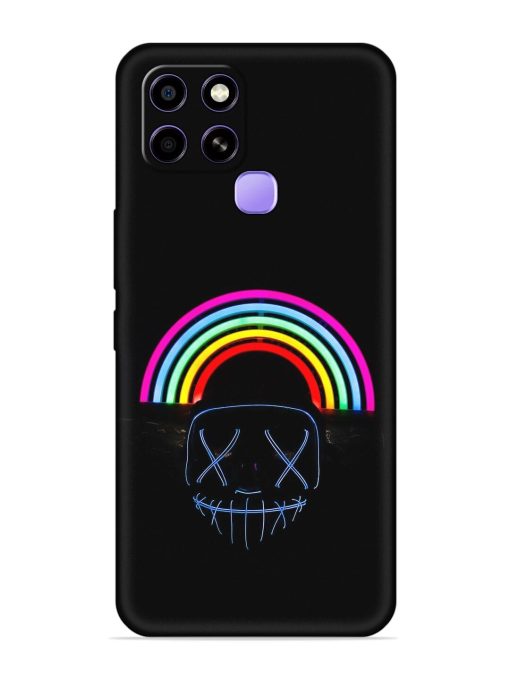 Mask Rainbow Embossed Soft Silicone Case for Infinix Smart 6