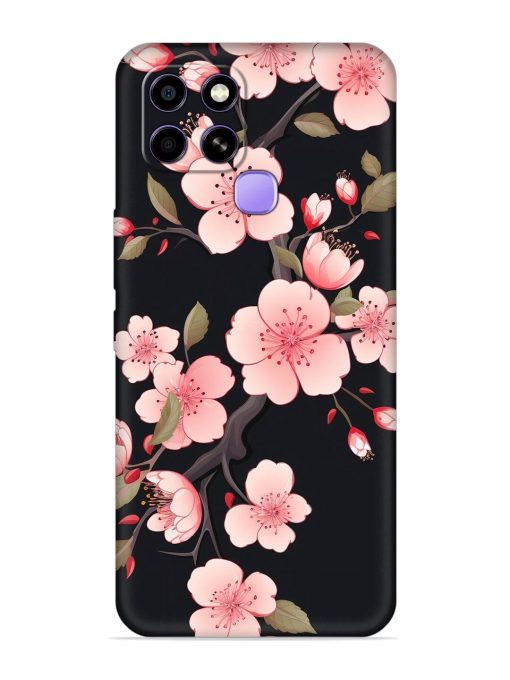 Cherry Blossom Embossed Soft Silicone Case for Infinix Smart 6 Zapvi