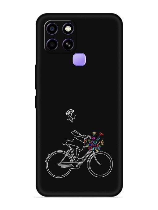 Minimalist Cycle Art Embossed Soft Silicone Case for Infinix Smart 6