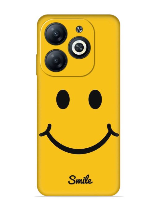 Yellow Smiley Embossed Soft Silicone Case for Infinix Smart 8 Hd Zapvi