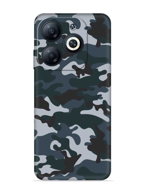 Dark Blue Army Military Art Embossed Soft Silicone Case for Infinix Smart 8 Hd Zapvi