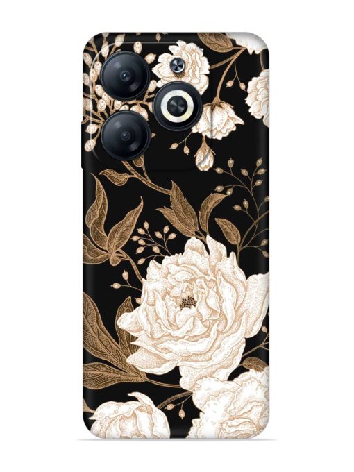 Peonies Roses Floral Embossed Soft Silicone Case for Infinix Smart 8 Hd Zapvi