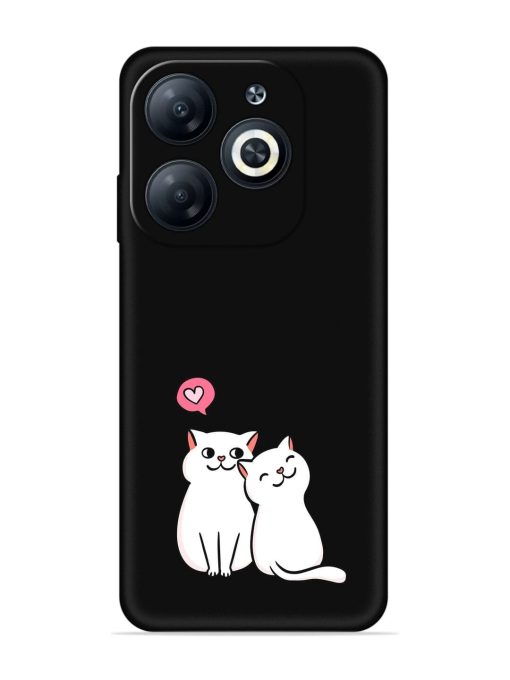 Cute Loving Cats Embossed Soft Silicone Case for Infinix Smart 8 Hd