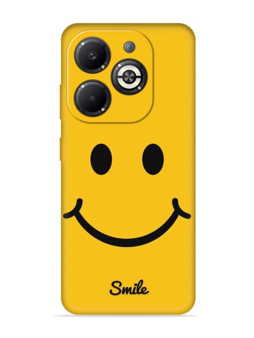 Yellow Smiley Embossed Soft Silicone Case for Infinix Smart 8 Plus Zapvi