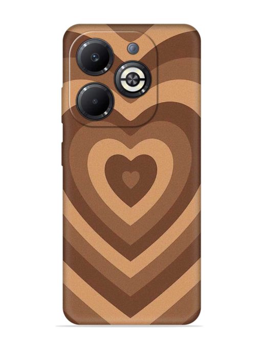 Brown Heart Embossed Soft Silicone Case for Infinix Smart 8 Plus