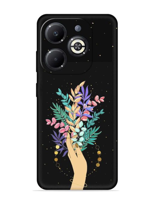 Flower On Hand Embossed Soft Silicone Case for Infinix Smart 8 Plus