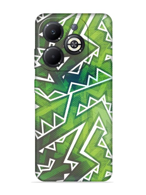 Green Graffiti Seamless Embossed Soft Silicone Case for Infinix Smart 8 Plus