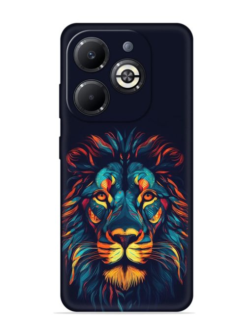 Colorful Lion Embossed Soft Silicone Case for Infinix Smart 8 Plus