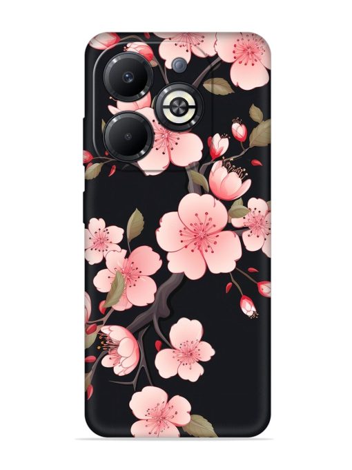 Cherry Blossom Embossed Soft Silicone Case for Infinix Smart 8 Plus