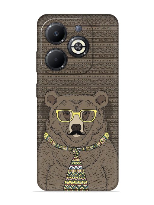 Grizzly Bear Embossed Soft Silicone Case for Infinix Smart 8 Plus