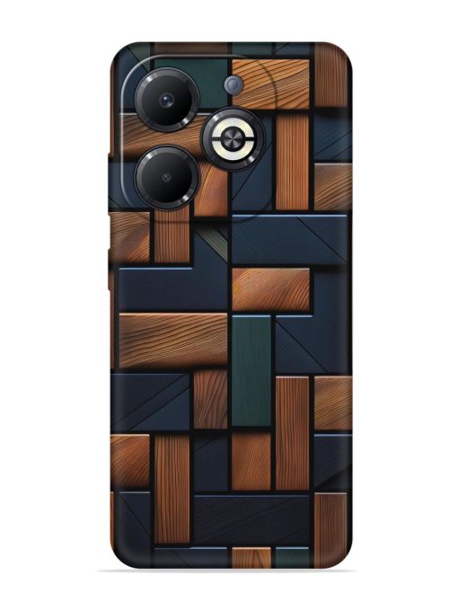 Wooden Background Cubes Embossed Soft Silicone Case for Infinix Smart 8 Plus Zapvi