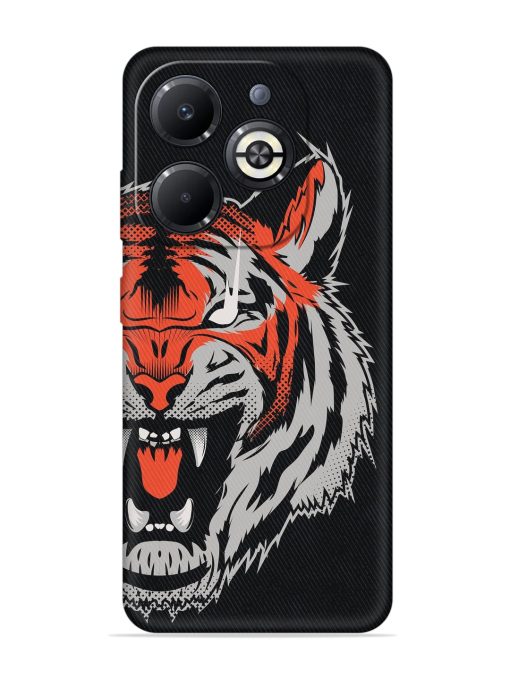 Tiger Aggression Embossed Soft Silicone Case for Infinix Smart 8 Plus