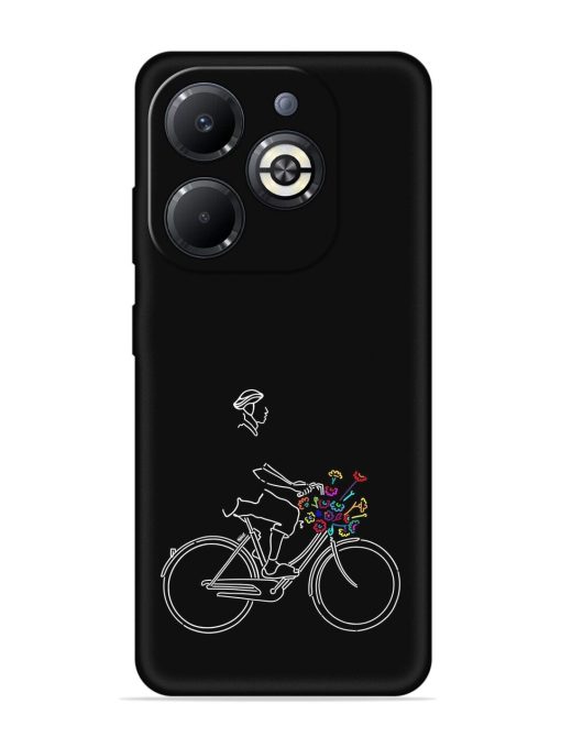 Minimalist Cycle Art Embossed Soft Silicone Case for Infinix Smart 8 Plus