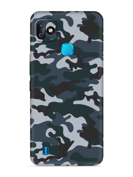 Dark Blue Army Military Art Embossed Soft Silicone Case for Infinix Smart Hd (2021) Zapvi