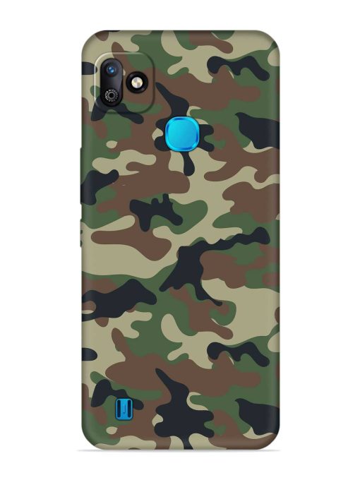 Army Military Camouflage Dark Green Embossed Soft Silicone Case for Infinix Smart Hd (2021)