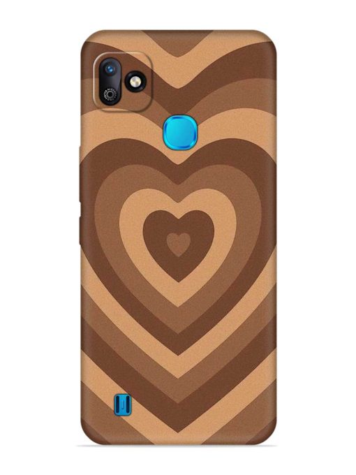 Brown Heart Embossed Soft Silicone Case for Infinix Smart Hd (2021) Zapvi