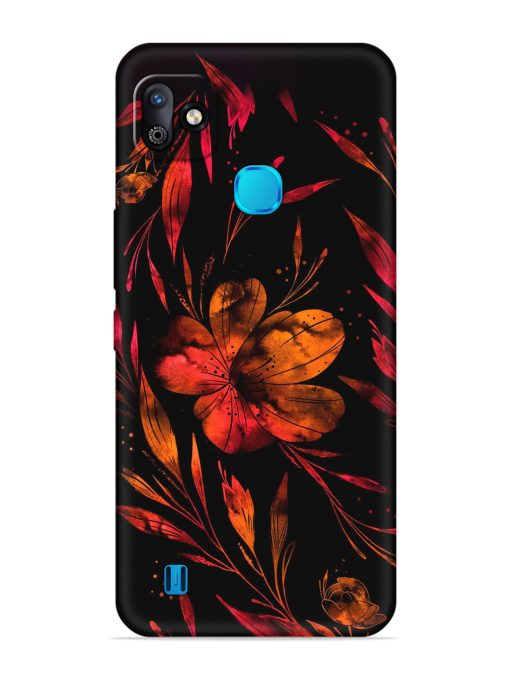 Red Flower Painting Embossed Soft Silicone Case for Infinix Smart Hd (2021) Zapvi