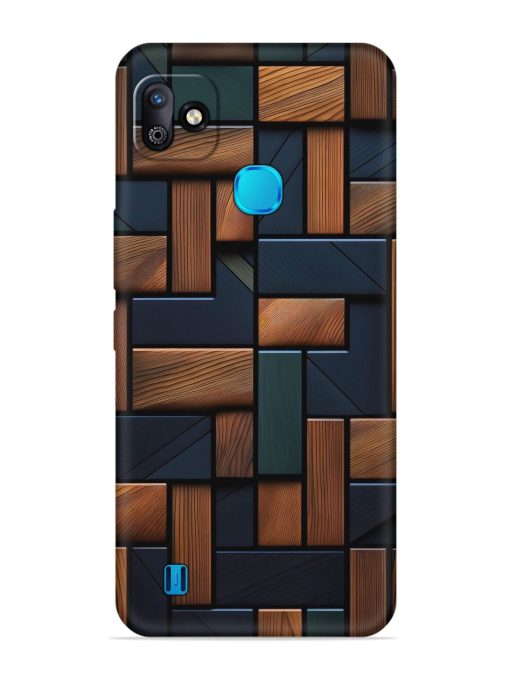 Wooden Background Cubes Embossed Soft Silicone Case for Infinix Smart Hd (2021) Zapvi