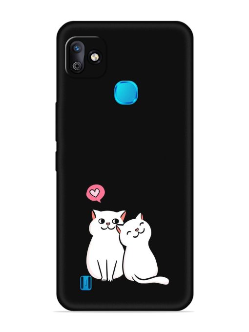 Cute Loving Cats Embossed Soft Silicone Case for Infinix Smart Hd (2021)