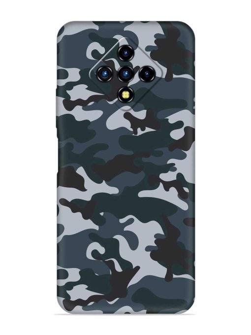 Dark Blue Army Military Art Embossed Soft Silicone Case for Infinix Zero 8I Zapvi