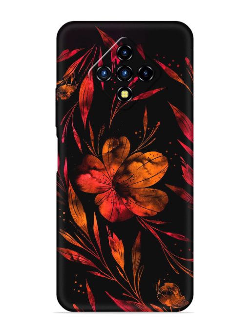 Red Flower Painting Embossed Soft Silicone Case for Infinix Zero 8I